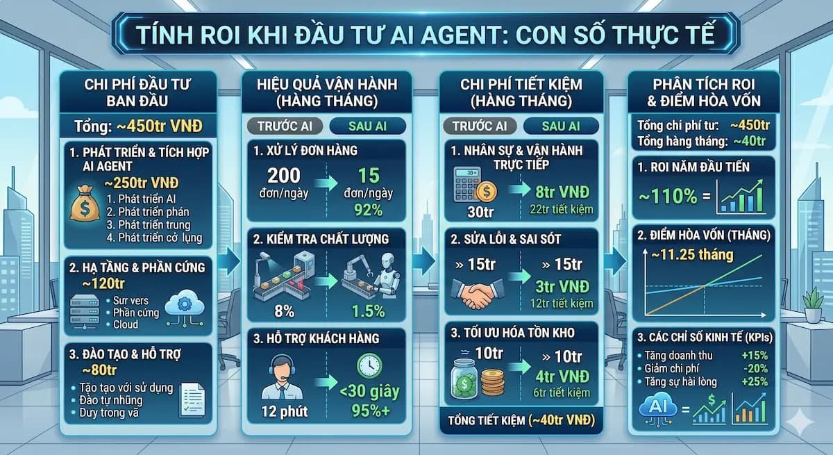 Tính ROI Khi Đầu Tư AI Agent: Con Số Thực Tế